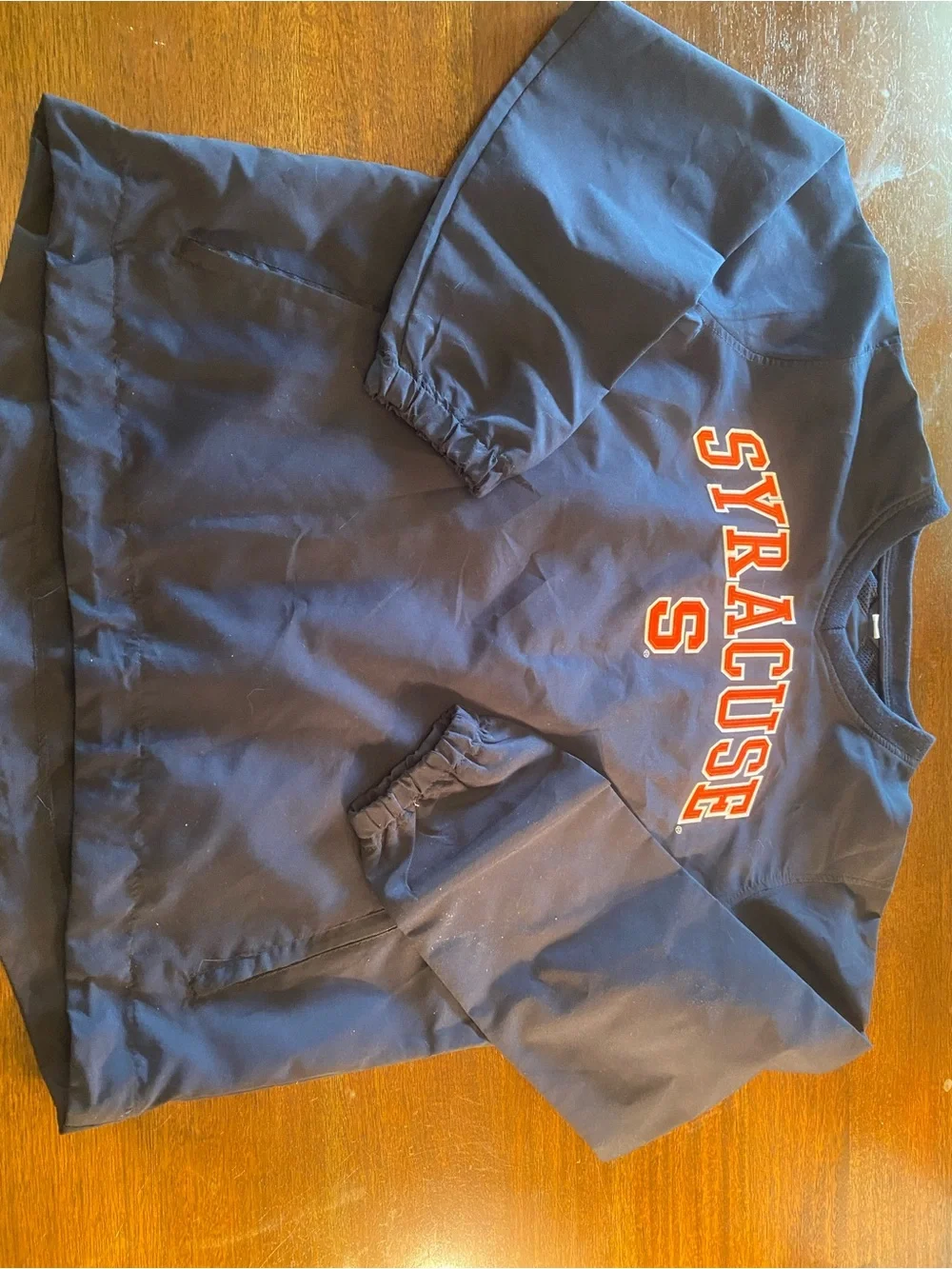 Syracuse Orange NCAA Navy Pullover Jacket Windbreaker Adult Mens Size SMall EUC